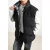 Chaleco de Algodón con Parches de Cuadros Relleno de Plumas Otoño e Invierno Nuevo Holgado Talla Grande para Hombre Casual Deportivo Engrosado Cálido
