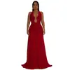 C7562 Transfronterizo Aliexpress Amazon Moda Europea y Americana para Mujer Vestido Sexy con Aberturas Halter Espalda Descubierta Estilo Nuevo