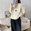 Suéter Vintage de Crochet Color Caramelo para Mujer Otoño e Invierno Nuevo Suelto Manga Raglán Suave Cuello Redondo Jersey Tejido Top para Mujer