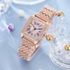 Comércio exterior Transfronteiriço Novo Clássico Versátil Pulseira Relógio Moda Diamante-incrustado Estrelado Numeral Romano Dial Quartzo Relógio