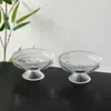 Cuenco de Fruta de Cristal con Pie Alto Cuenco de Fruta de Alta Apariencia Plato para la Hora del Té Plato de Postre Cuenco para Sopa Dulce Cuenco para Postre Plato Creativo