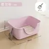Bandeja de arena para gatos semi-cerrada extragrande, inodoro para gatos elevado totalmente cerrado gigante, tapete anti-salpicaduras, accesorios para mascotas para gatos