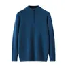 Suéter de Cachemir Puro de Lujo de Alta Gama Baicaierong Otoño/Invierno 2026 para Hombre, Suéter de Cachemir con Cremallera y Cuello Medio Alto
