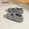 Sapatos Mary Jane Plataforma Augustus Gray para Mulheres 2026 Novo Outono Solado Macio Fechamento com Velcro Bico Redondo Sapatilhas