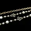 Cinturón de Cadena de Perlas con Hilo de Metal para Mujer Moda Versátil Cadena Decorativa de Alta Gama para Cintura Delgada Listo para la Venta
