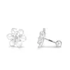 Uña de Oreja Simple de Plata de Ley S999 Flor de Loto Moda Femenina Versátil para Dormir Sin Quitar Uña del Cartílago de la Oreja Flor Tornillo Oreja