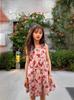 Vestido de Tirantes con Estampado Tridimensional 3D para Niña Verano Delgado Sin Mangas Chalecos Vestido Bebé Floral Largo
