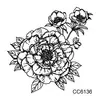 Pegatinas de Tatuaje Minimalistas Personalizadas en Blanco y Negro, Pegatinas de Tatuaje Temporales, Pegatinas de Tatuaje Impermeables de Estilo Fresco en Stock para Halloween