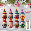16 Piezas Color Madera Estilo Tejido Muñeco de Nieve Adornos de Madera Adornos para Colgar en el Árbol de Navidad Venta al por Mayor de Fábrica