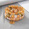 Artículos Más Vendidos Transfronterizos: Pulsera con Colgante de Corazón de Aleación Estilo Bohemio, Pulsera Elástica de Múltiples Capas con Cuentas