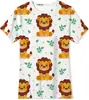 Venda Quente de Verão Europeia e Americana Transfronteiriça Estampa Digital 3D Desenho Animado Leãozinho Fofo Roupas Infantis Camiseta Casual Solta de Manga Curta