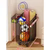 Cesta de Almacenamiento para Esterilla de Yoga, Cesta de Almacenamiento Móvil para Equipo de Fitness del Hogar, Estante de Almacenamiento para Raquetas de Bádminton, Plegable