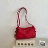 Bolsa de Almohada de Nylon Roja Súper Caliente de Corea para Mujer Estilo Nuevo 2026 Gran Capacidad Ligera Versátil para Viajar al Trabajo Bolso de Hombro Único Cruzado