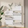 Zapatero Ultra Delgado Hierro Forjado Entrada del Hogar Acero Gran Capacidad Gabinete de Entrada Simple Metal a Prueba de Polvo Inclinable Estrecho