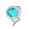 Nuevo Producto 2026 Collar de Plata de Ley S925 para Mujer con Incrustación de Color Paraíba de Laboratorio, Juego de Tres Piezas, Estilo Retro de Lujo Ligero