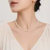 Collar de Perlas para Mujer Madre Perla Imitación Vidrio Perla Blanca Redonda Joyería Accesorios Cheongsam Cadena Clavícula Cadena Collar