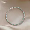 Las Olas Son Hermosas~ Pulsera Cuadrada de Circonita Azul Marino, Lujo Ligero y Sensación de Alta Gama, Joyería de Mano Fresca, Dulce y Exquisita