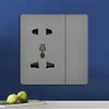 Tomada de Parede Cinza Versão Hong Kong e Austrália Tomada Estilo Britânico 13A com Painel de Interruptores de Carregamento Tipo-C+USB para Exportação