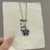 Lucky Star Collar con Colgante de Estrella Sonriente Estilo Yuyu Amor Inverso Moda Nicho Simple Goteo de Aceite Estrella de Cinco Puntas