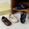 Zapatos Infantiles de Primavera Estilo Pastoral Francés Retro Zapatos de Cuero para Niños Zapatos de Princesa para Niñas Zapatos Planos Bajos para Bebés
