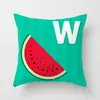 Fronha Fofa Estampada com Frutas de Verão Capa de Almofada para Encosto de Sofá de Sala de Estar de Verão Refrescante Melancia Banana