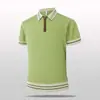 2026 Nova Camisa Casual de Malha Masculina Estilo Francês de Alta Qualidade com Gola Reversível Camiseta, Nova Moda de Verão Masculina Manga Curta