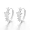 Pendientes de Estrella Cepillada Lujo Ligero Joyería para Orejas de Gama Alta para Mujer Plata de Ley 925 Adornos Transfronterizos Diseño de Nicho Brazalete para Oreja de Circonita