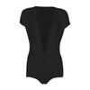 Mono sexy de verano de color sólido estilo coreano con cuello en V profundo plisado para Spice Girls, discoteca, manga corta, moda femenina, espectáculo escénico