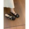 Novas Sandálias Mules Fechadas Baixas de Verão 2026 Estilo Francês Nicho para Mulheres, Adequadas para Usar com Saias, Sapatos Mary Jane Delicados