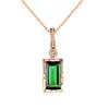 Nuevo deseo: joyería de moda europea y americana con incrustaciones de turmalina y esmeralda natural, colgante de lujo bajo, collar cuadrado de esmeralda