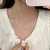 Colar Fino de Laço Estilo Minimalista Coreano Mesmo Estilo de Blogueira Novo Estilo Quente Luxo Acessível Nicho High-End Corrente Clavicular para Mulheres