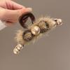 Grampo de cabelo de pelúcia de vison vintage, grampo de cabelo em espiral para mulheres, grampo de cabelo em forma de tubarão, acessórios para cabeça