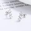 Pendientes de Hilo de Diamante Rai de Plata de Ley 925 Moda Femenina Estilo Simple Combinan con Todo Diseño Distintivo de Clavo para Hélice Auricular Joyería para Orejas