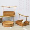 Festival de Mediados de Otoño Cesta de Flores de Bambú Estilo Chino Retro Hecha a Mano Cesta de Mano para Pasteles de Luna Frutas Flores Regalo Creativo de Fiesta