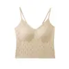 Camisole Pequena Sem Costura com Decote V Outono e Inverno Top Tubo Quente Feminino para Usar por Cima