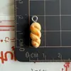 Lindo tamaño pequeño mini simulación pan resina DIY accesorios para joyería colgante colgante colgante llavero lote