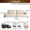Sofá de cuero genuino color crema minimalista italiano adecuado para apartamentos pequeños y grandes sala de estar lujo ligero fila recta estilo retro sofá de piel de vaca de capa superior
