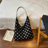 2026 Nova Bolsa Tote de Ombro Grande Capacidade Suede Bolinhas Retrô Outono Merade para Mulheres