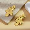 Brincos de Joia Europeus e Americanos Transfronteiriços Assimétricos Estéreo Folheados a Ouro 18K, Ouro Real, Conserva a Cor, Estilo Elegante e Frio