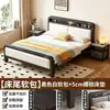 Cama de hierro con marco de acero engrosado para propiedades de alquiler, cama de hierro para dormitorio principal, cama reforzada para adultos individual y doble para el hogar, cama de hierro de 1.8 m