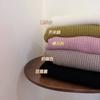 [en stock Suéter de cuello alto medio para niños y niñas Otoño e Invierno Nuevo Tejido de punto elástico Color liso Jersey Rayas en las axilas