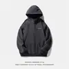 Sudadera con capucha de forro polar de 430 g con cuello semi-alto personalizado, chaqueta gruesa de marca de moda con bordado de letras de alta resistencia