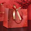 Saco de presente vermelho festivo vermelho saco de embalagem de doces saco de presente saco de presente de ano novo universal saco de papel bolsa fita