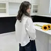 Camisa Blanca para Niña con Diseño Irregular, Nueva Colección Primavera y Otoño 2026, Camisa de Manga Larga Infantil, Top Holgado para Niñas Mayores