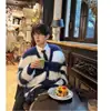 Cardigan Tricotado Versátil Preguiçoso de Botão Único com Decote em V Estilo Universitário Japonês Bonito Manga Longa Regular Novo Estilo
