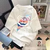 Camisetas unisex de manga corta de cinco cuartos, holgadas, con estampado de dibujos animados, para verano, al por mayor para fabricantes, en tallas grandes