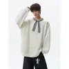 Moletom Tie-Dye Xadrez Retrô Masculino, Outono Tamanho Grande Tendência Solto Jovem Camiseta Básica Camada Interna