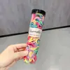 Gomas para el pelo de niños de 3 cm, Aros de toalla de colores, 100 piezas en un cubo, Bandas para el pelo que no dañan el cabello, Alta elasticidad, Cuerdas para el pelo sin costuras