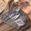 Calcinhas de renda em malha sexy estilo japonês para meninas, de cintura baixa, puras e sedutoras, quentes e sedutoras, respiráveis, calcinhas triangulares sem costura para mulheres