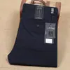 Calça masculina de algodão e viscose grossa com stretch para Outono e Inverno, sarja, cintura média, reta, escovada, quente, calça business casual masculina